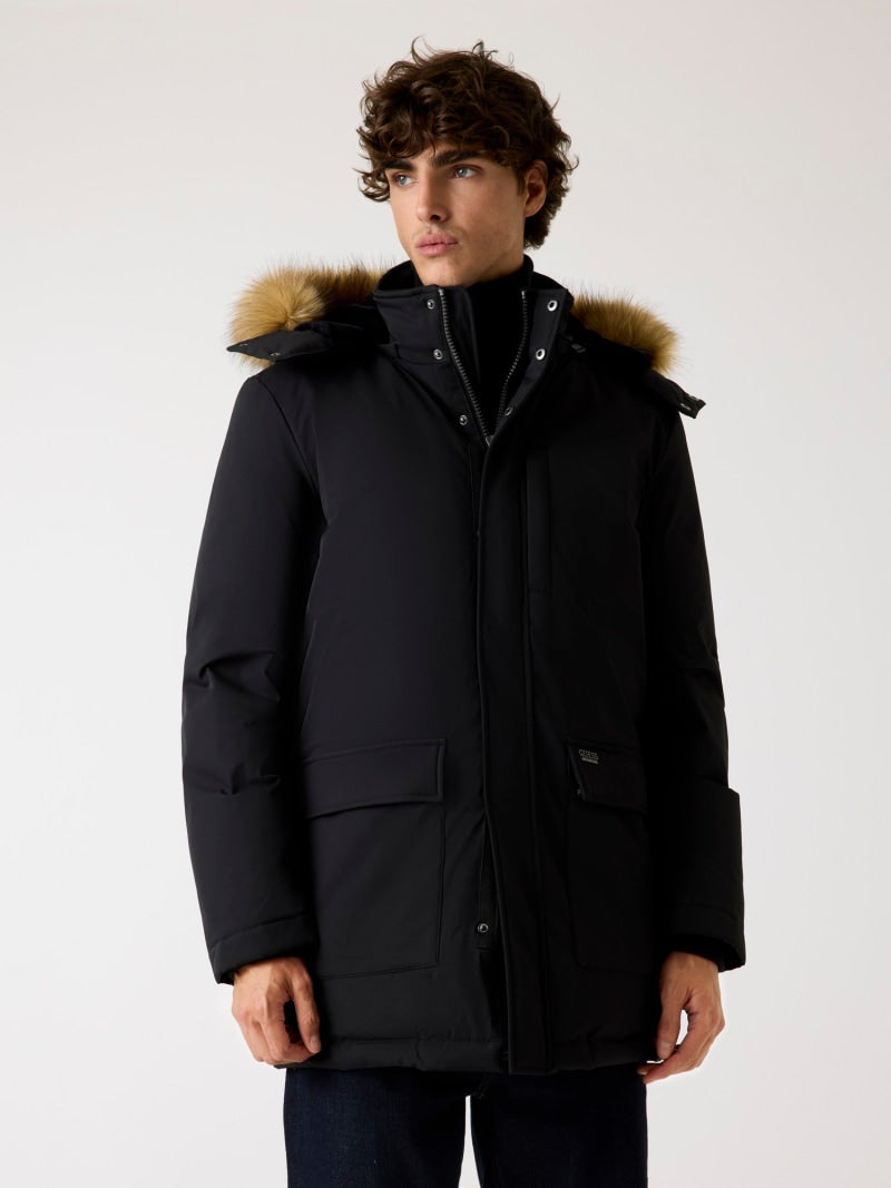 Genuine down hooded parka