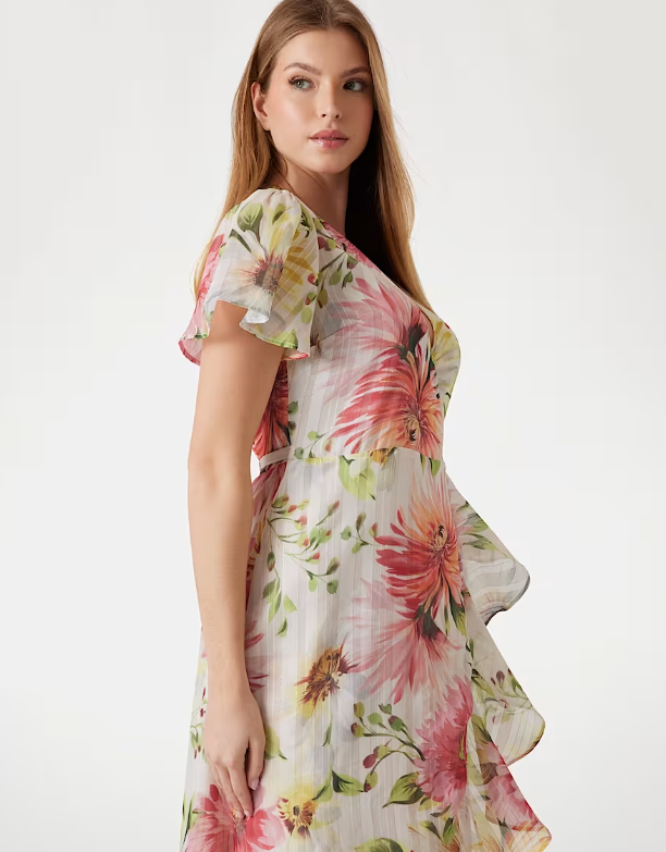 Floral print long dress