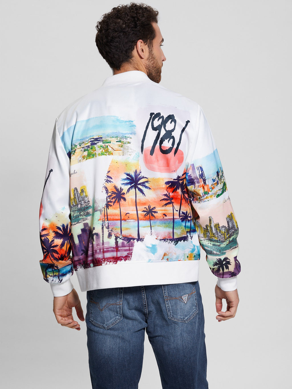 Eco Watercolor Satin Flight Jacket