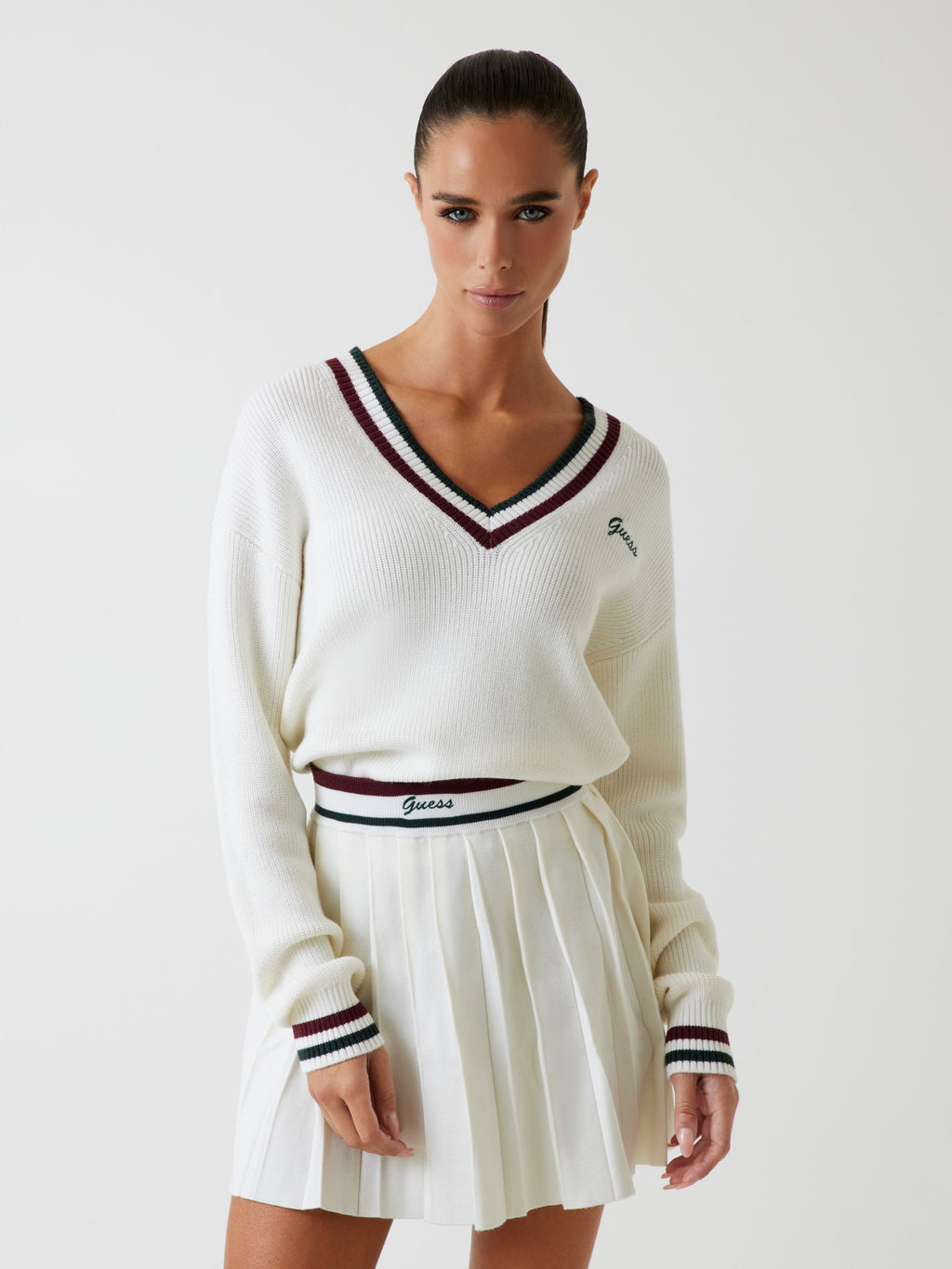 Wool-blend V-neck sweater