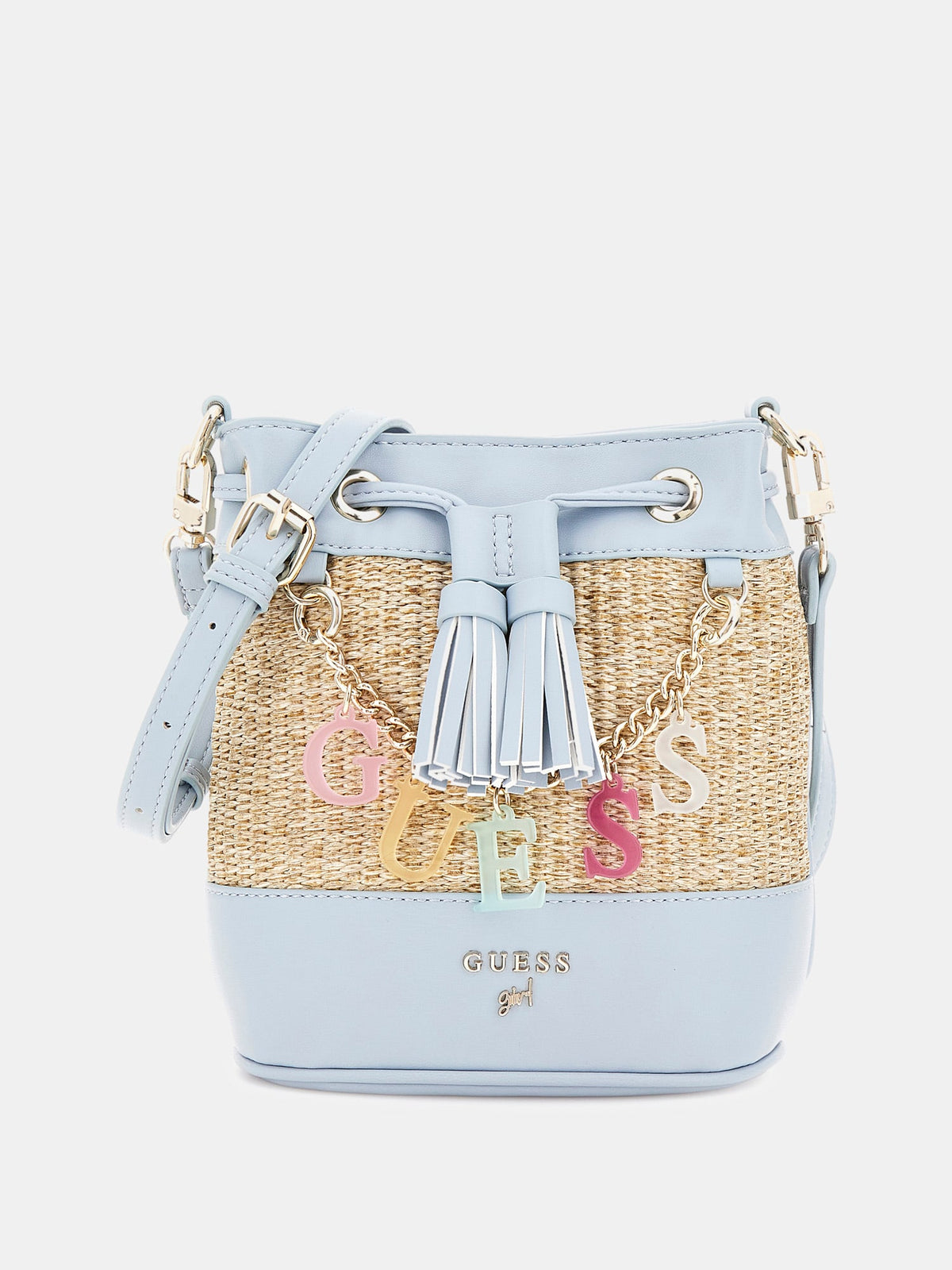 Straw mini bucket bag