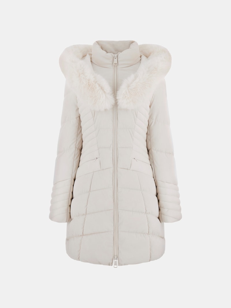 Faux fur hood puffer