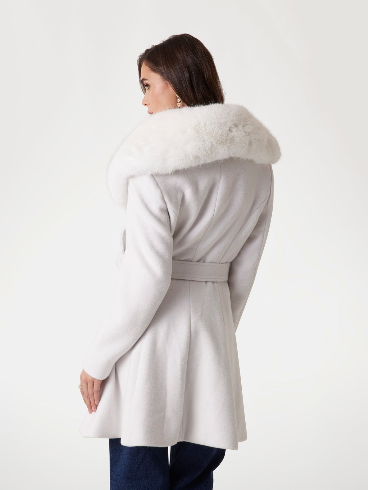 Wool-blend belted coat