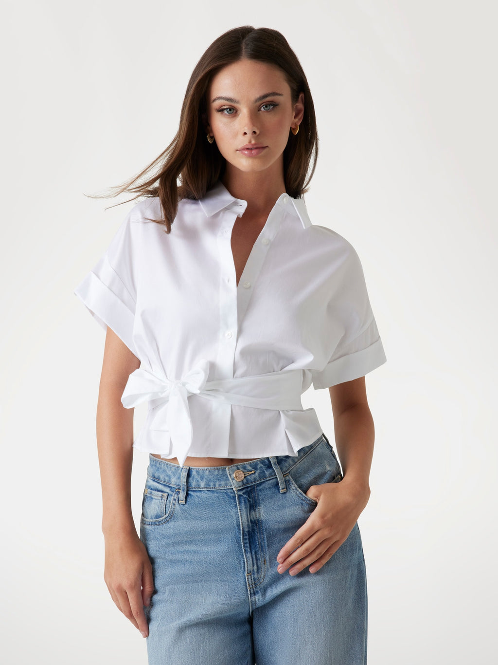 Belted stretch shirt