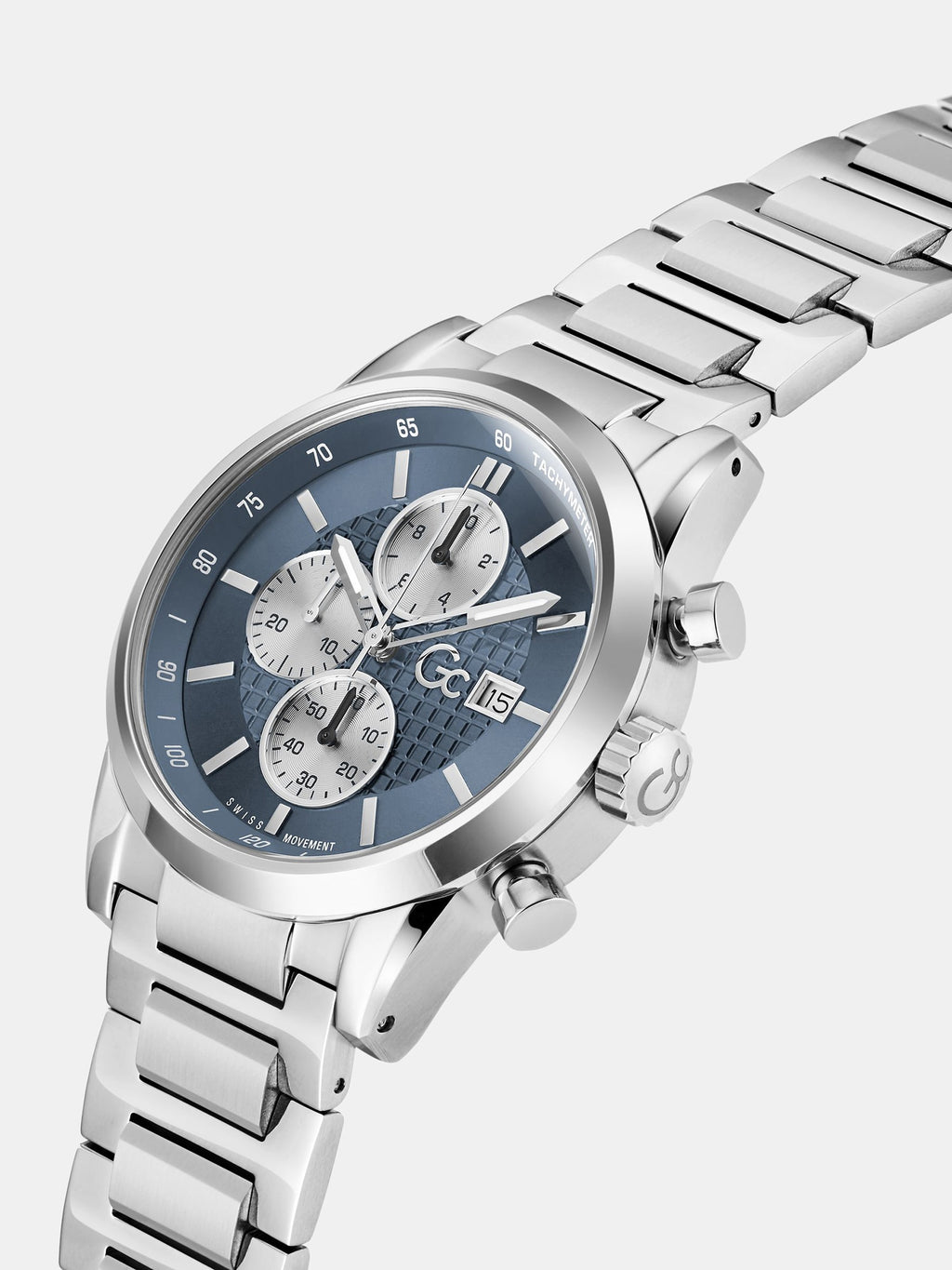 GC multi-function watch in stainless steel 42 mm