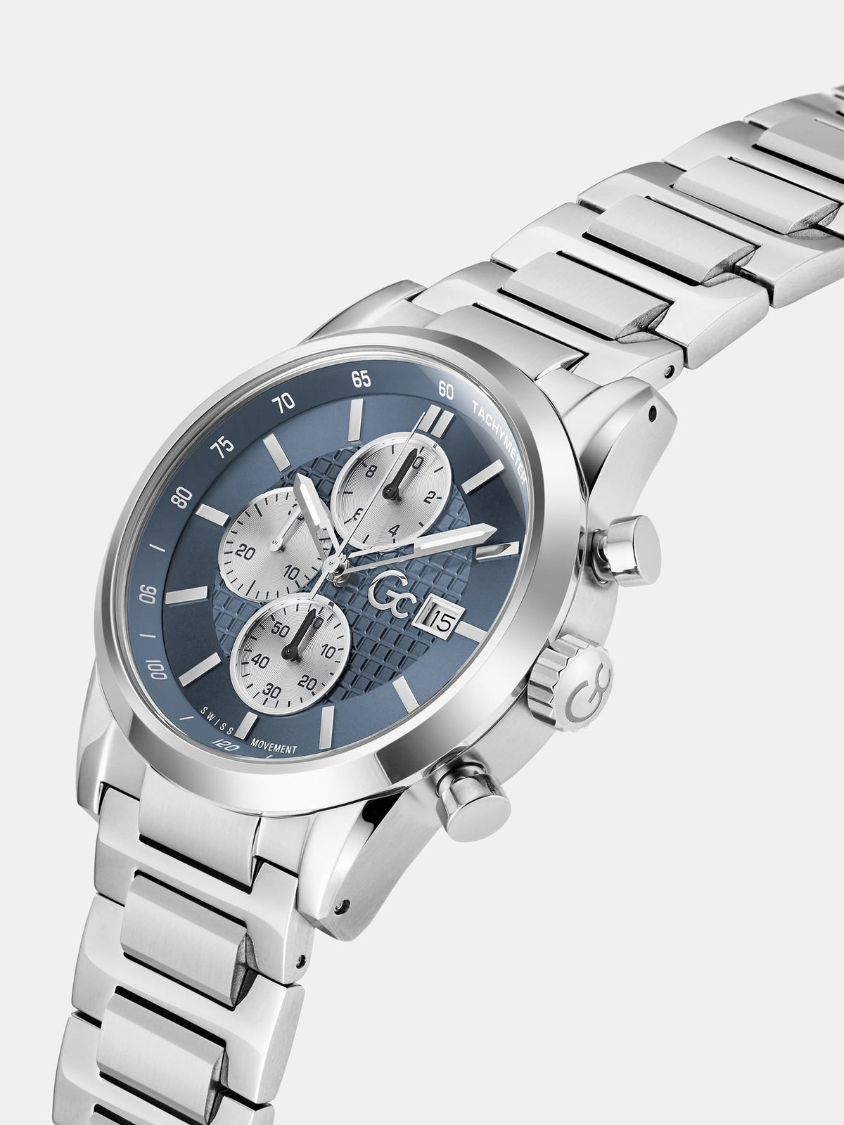 GC multi-function watch in stainless steel 42 mm