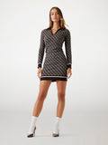 Wool-blend logo mini dress