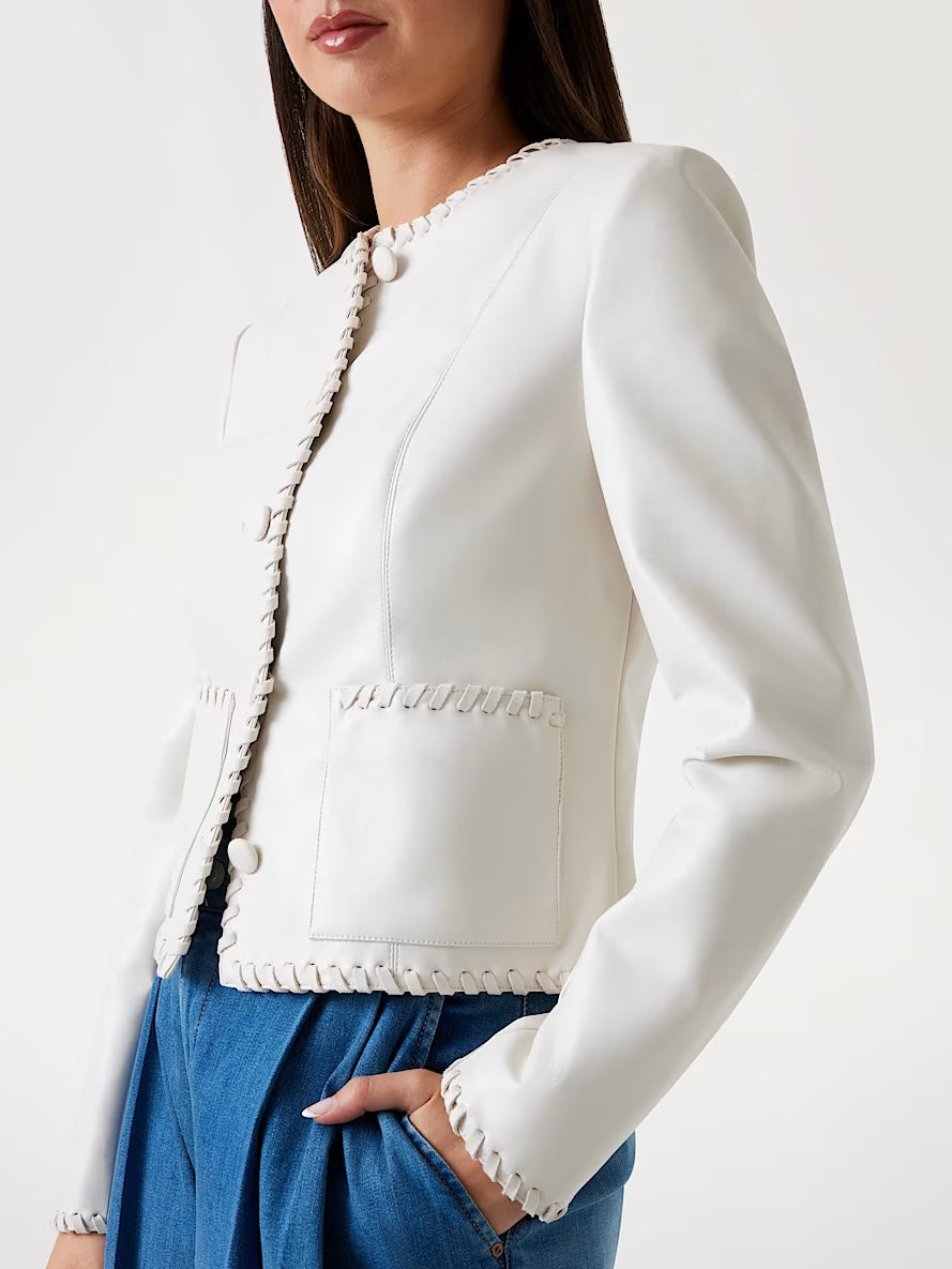 Faux Saffiano leather jacket