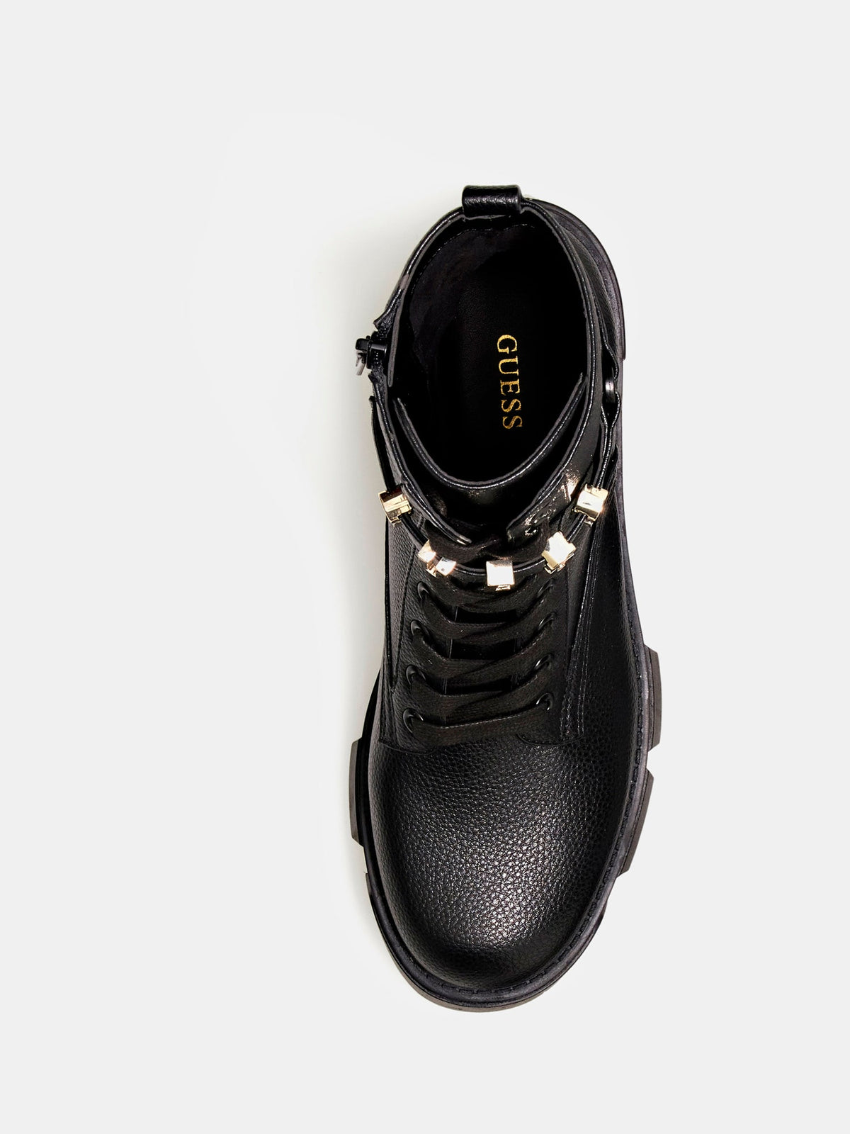 Madox lettering logo combat boots