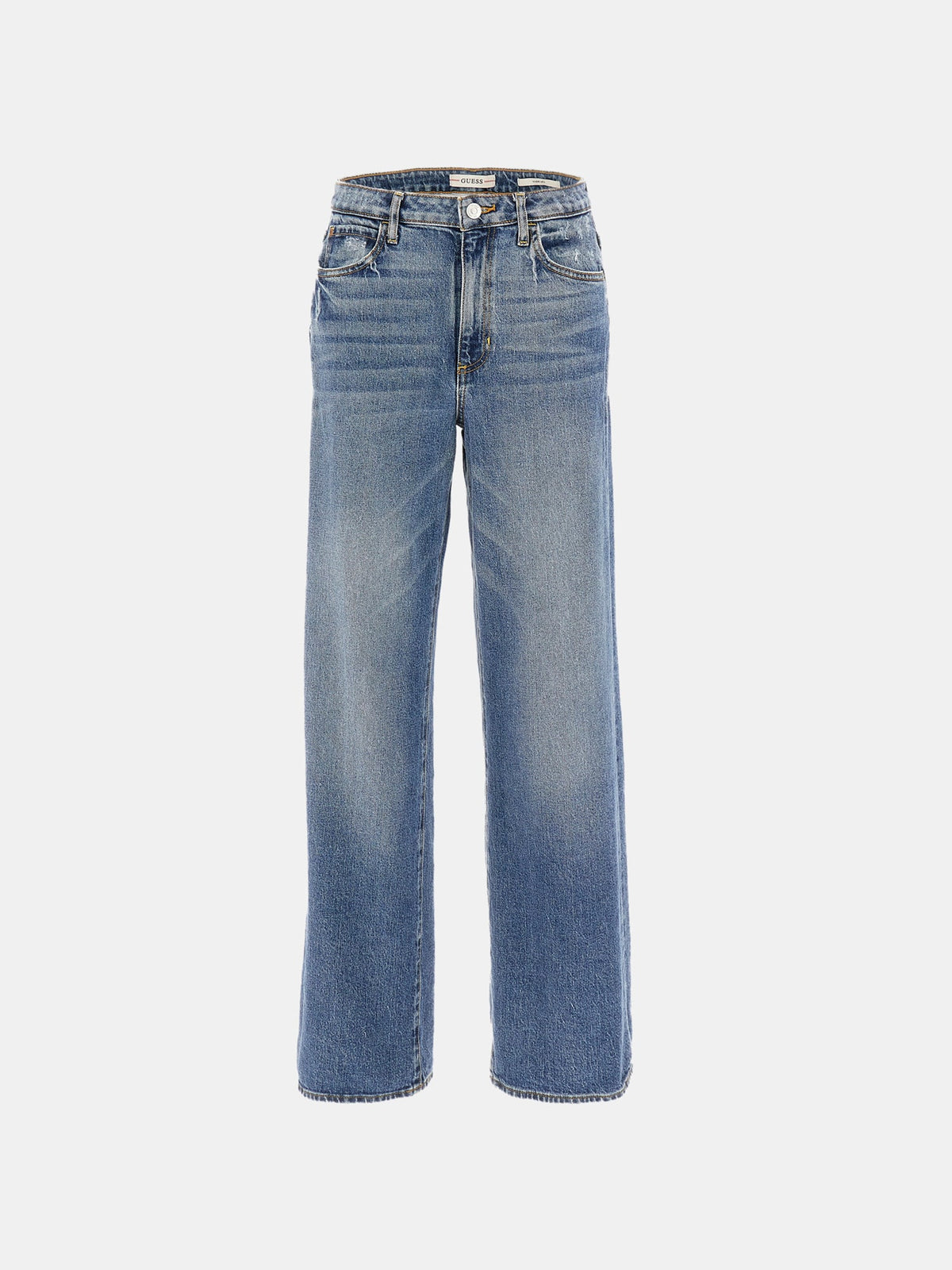 Mid rise wide leg denim pant