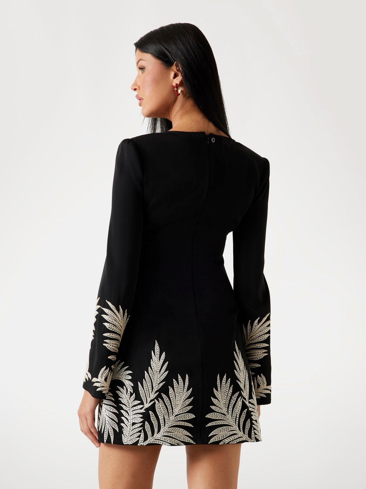 Embroidered bodycon mini dress