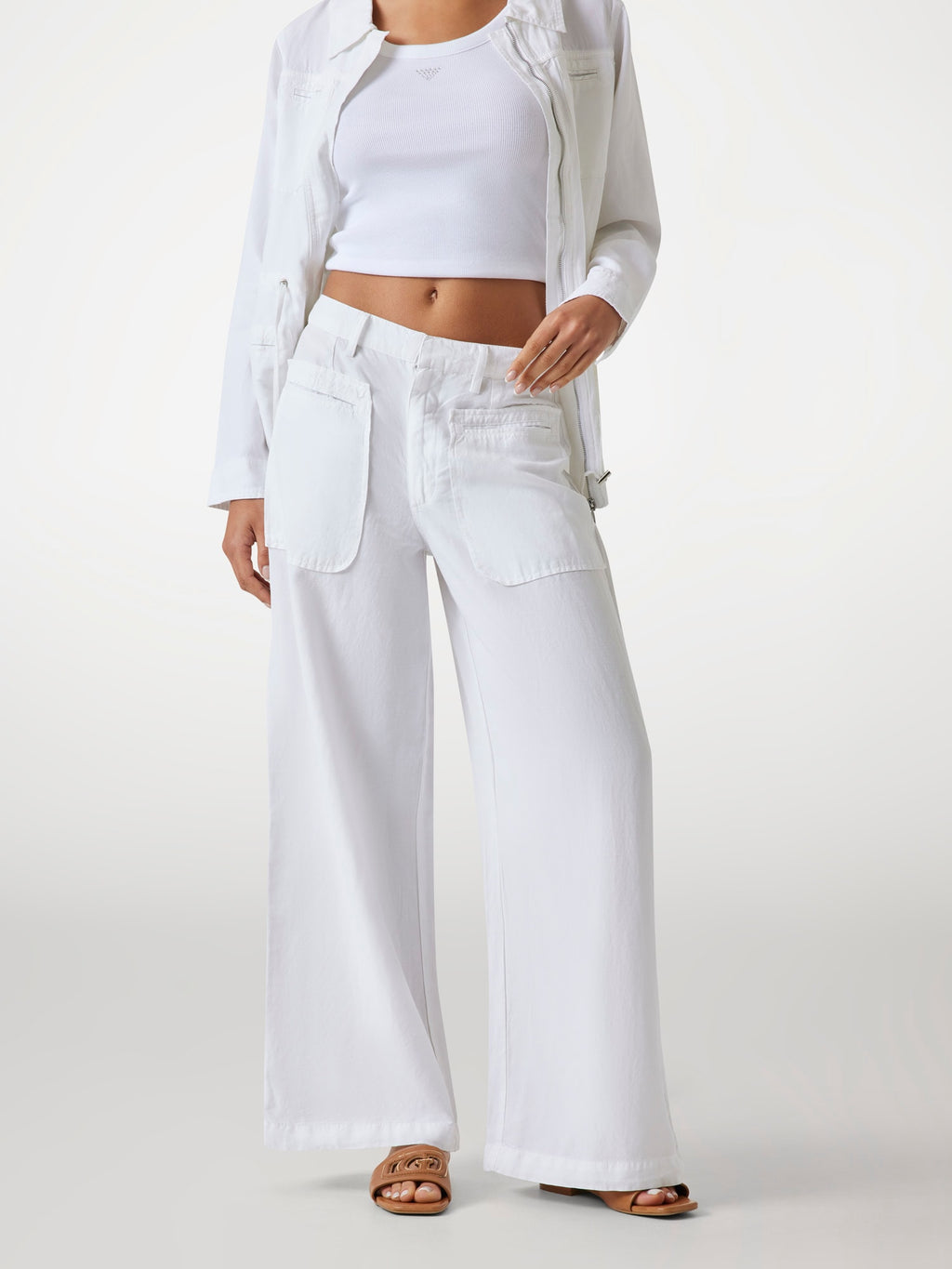 Wide leg linen pants