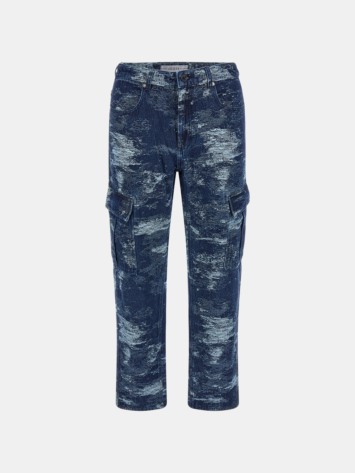 Mid rise cargo denim pant