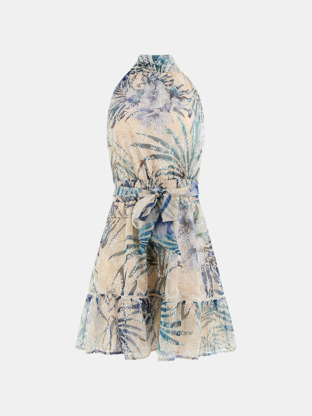 Fit-and-flare chiffon mini dress