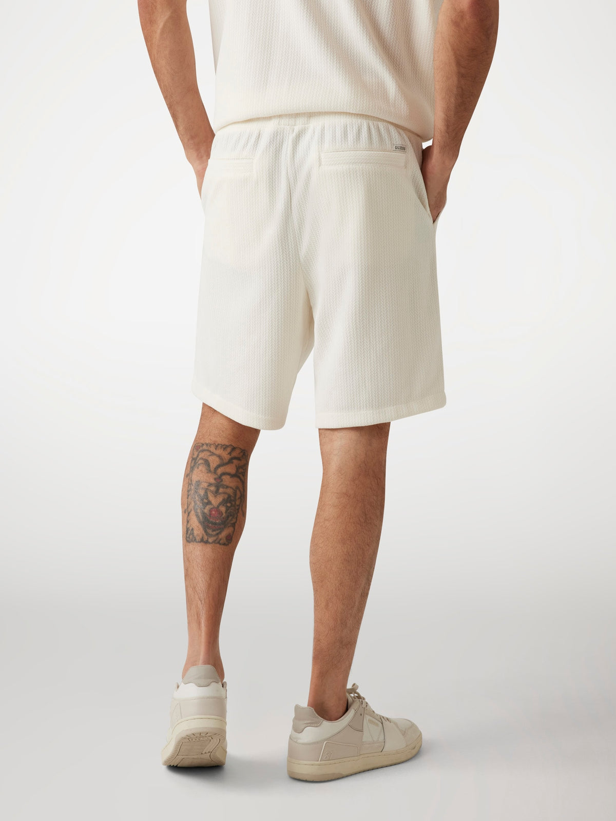 Textured knit regular-fit shorts