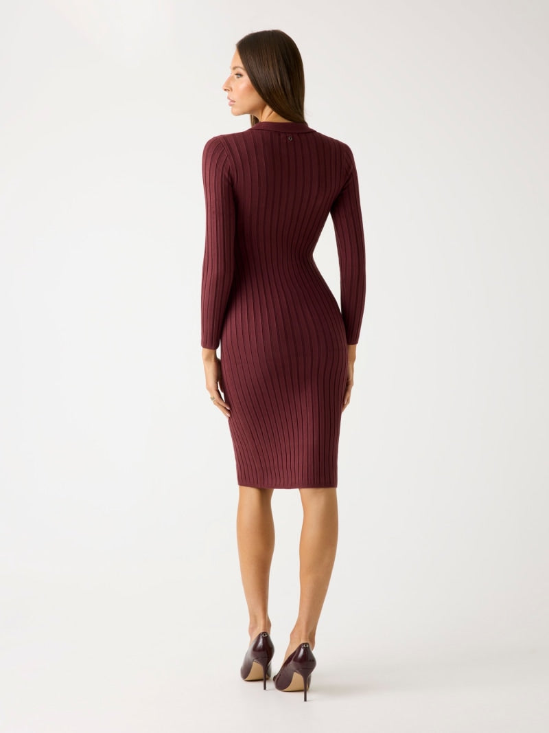 Rib-knit midi sweater dress