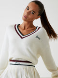 Wool-blend V-neck sweater