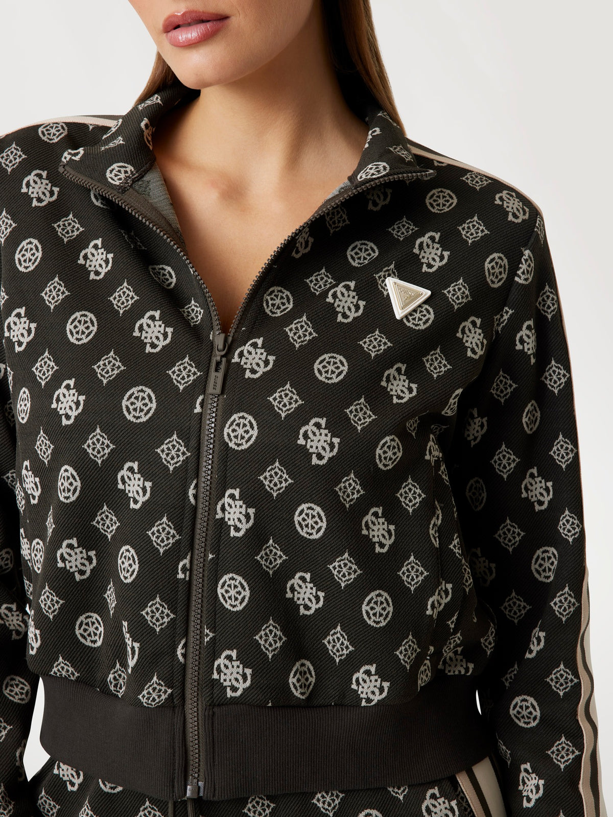 All-over logo full zip sweatshirt