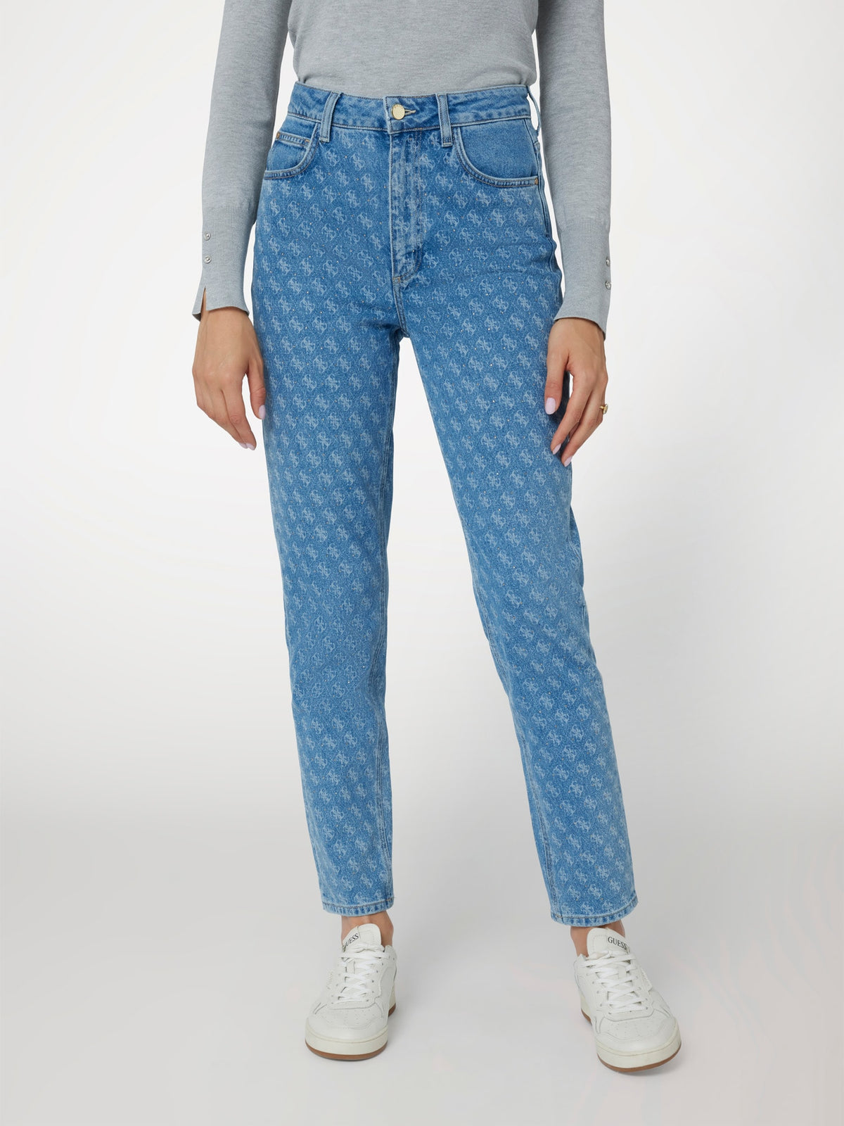 4g logo mom denim pant