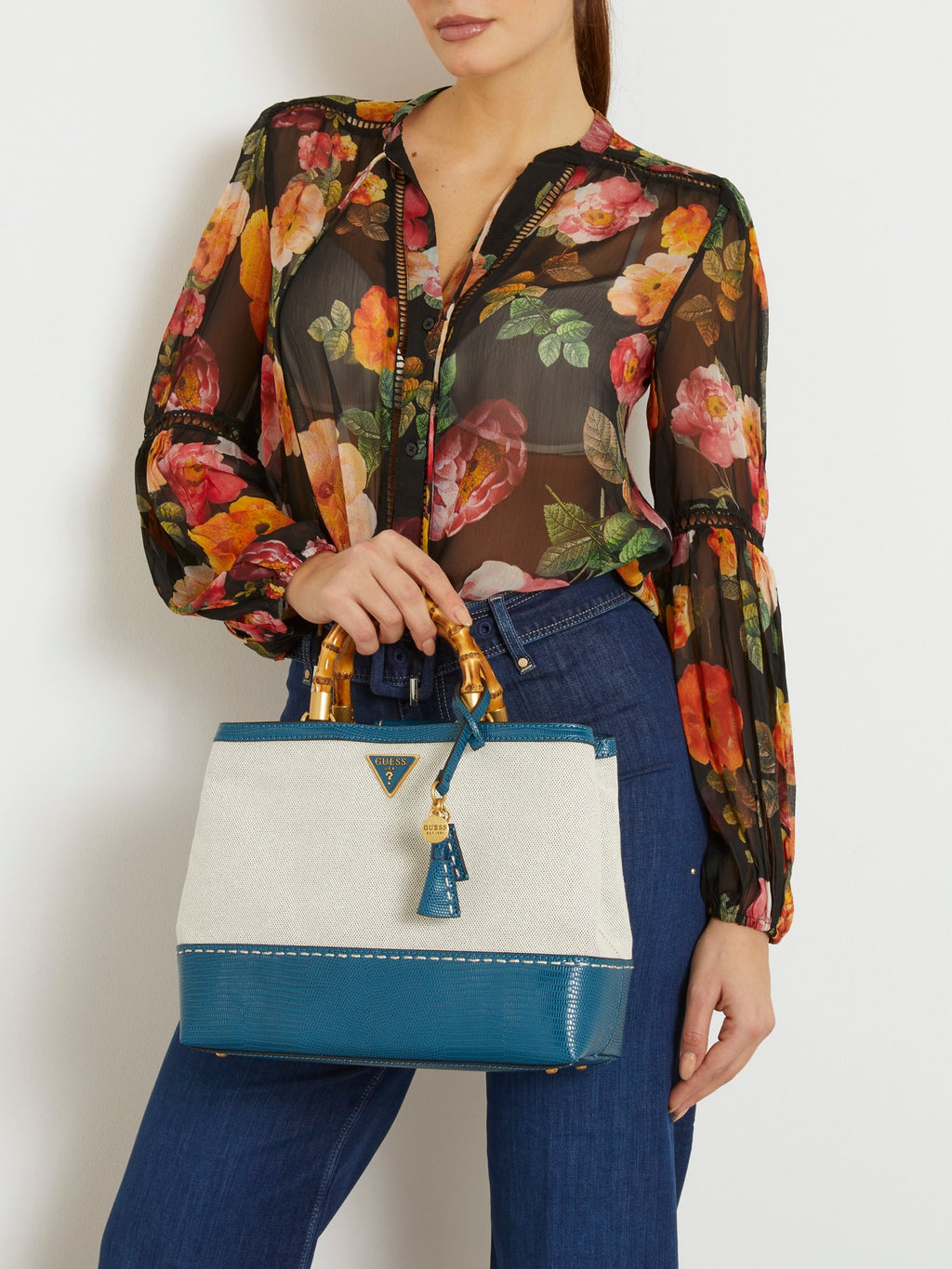 Zabry handbag with croc-print details
