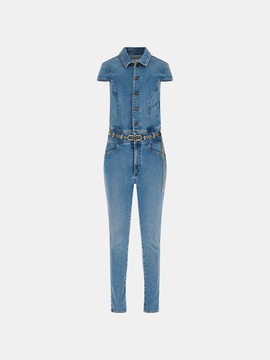 Skinny fit denim jumpsuit
