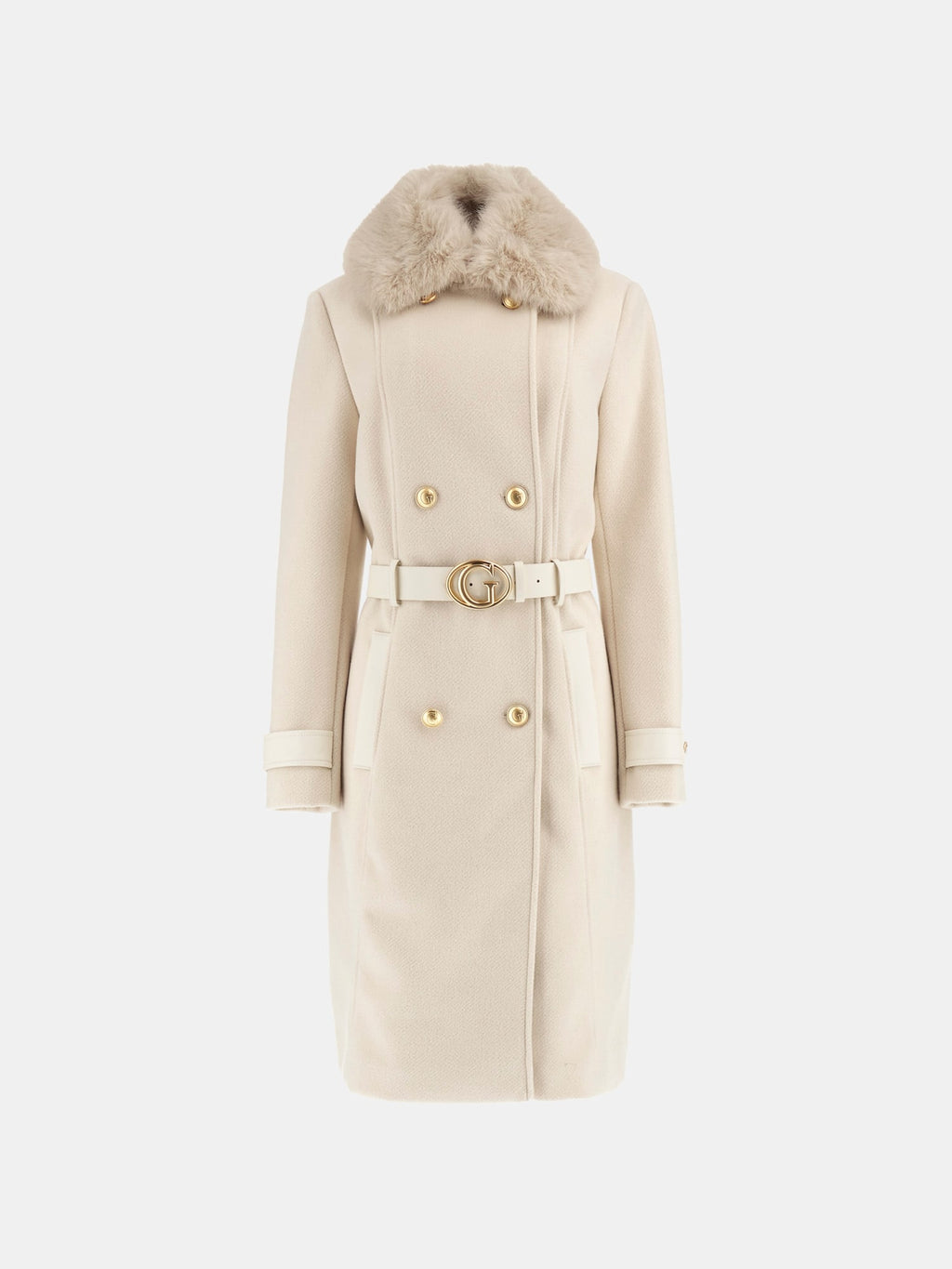 Faux fur collar coat