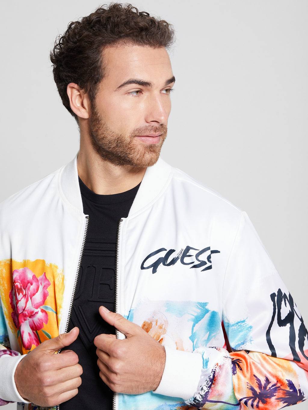 Eco Watercolor Satin Flight Jacket