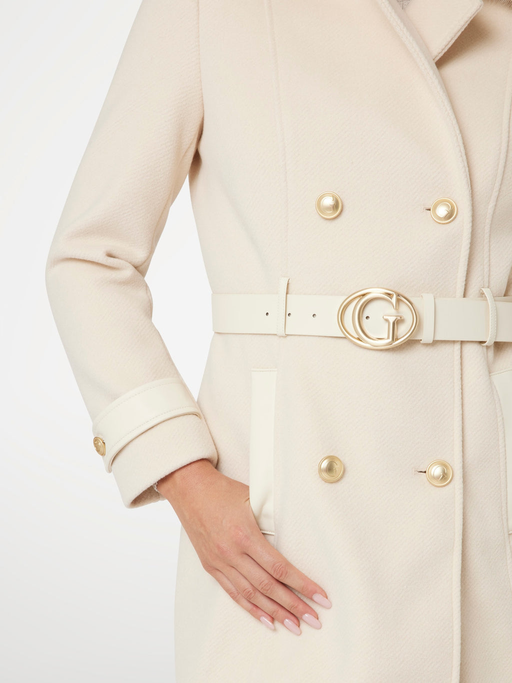 Faux fur collar coat