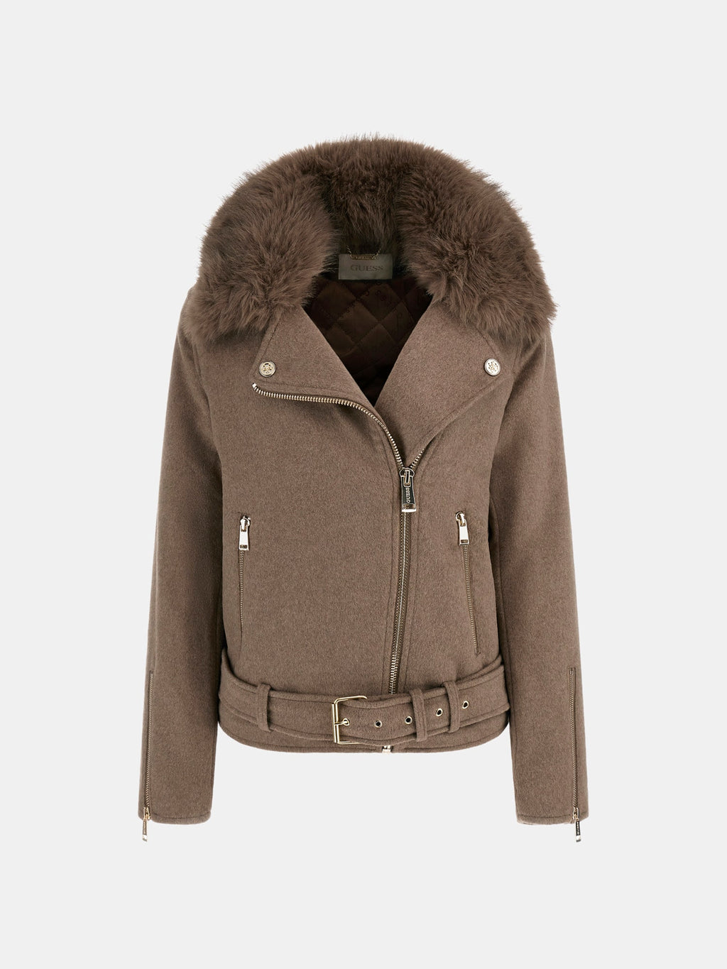 Wool blend biker jacket