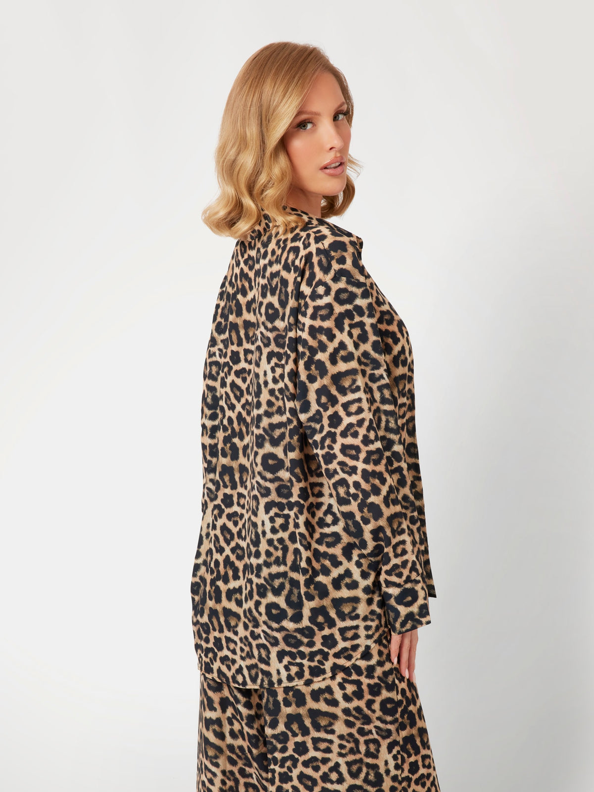 Chiffon animalier print pijamas set