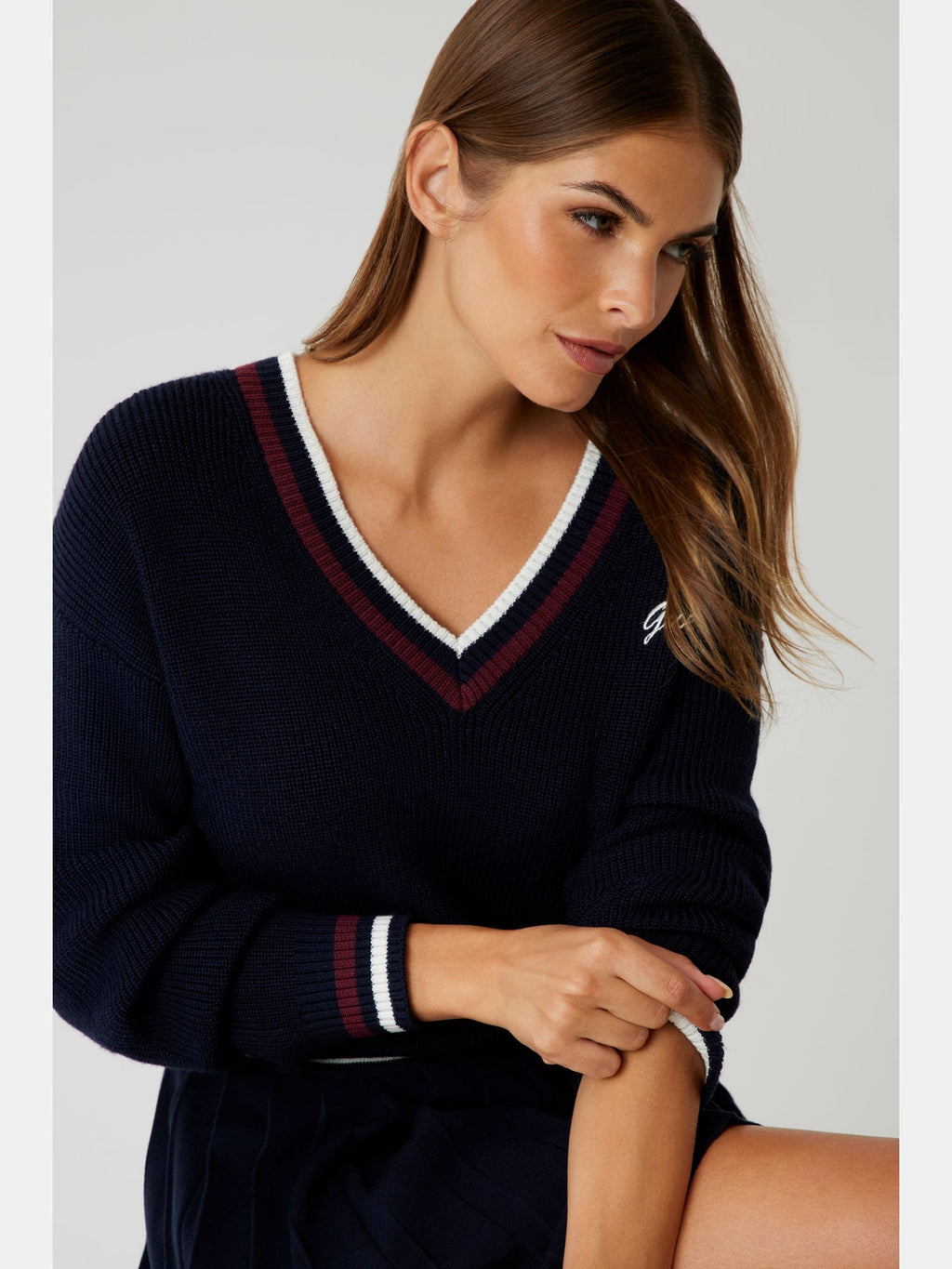 Wool-blend V-neck sweater