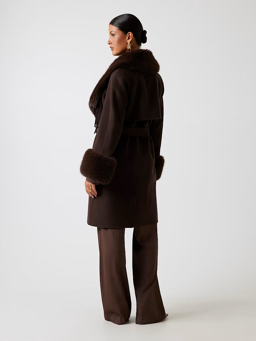 Marciano long wool-blend coat