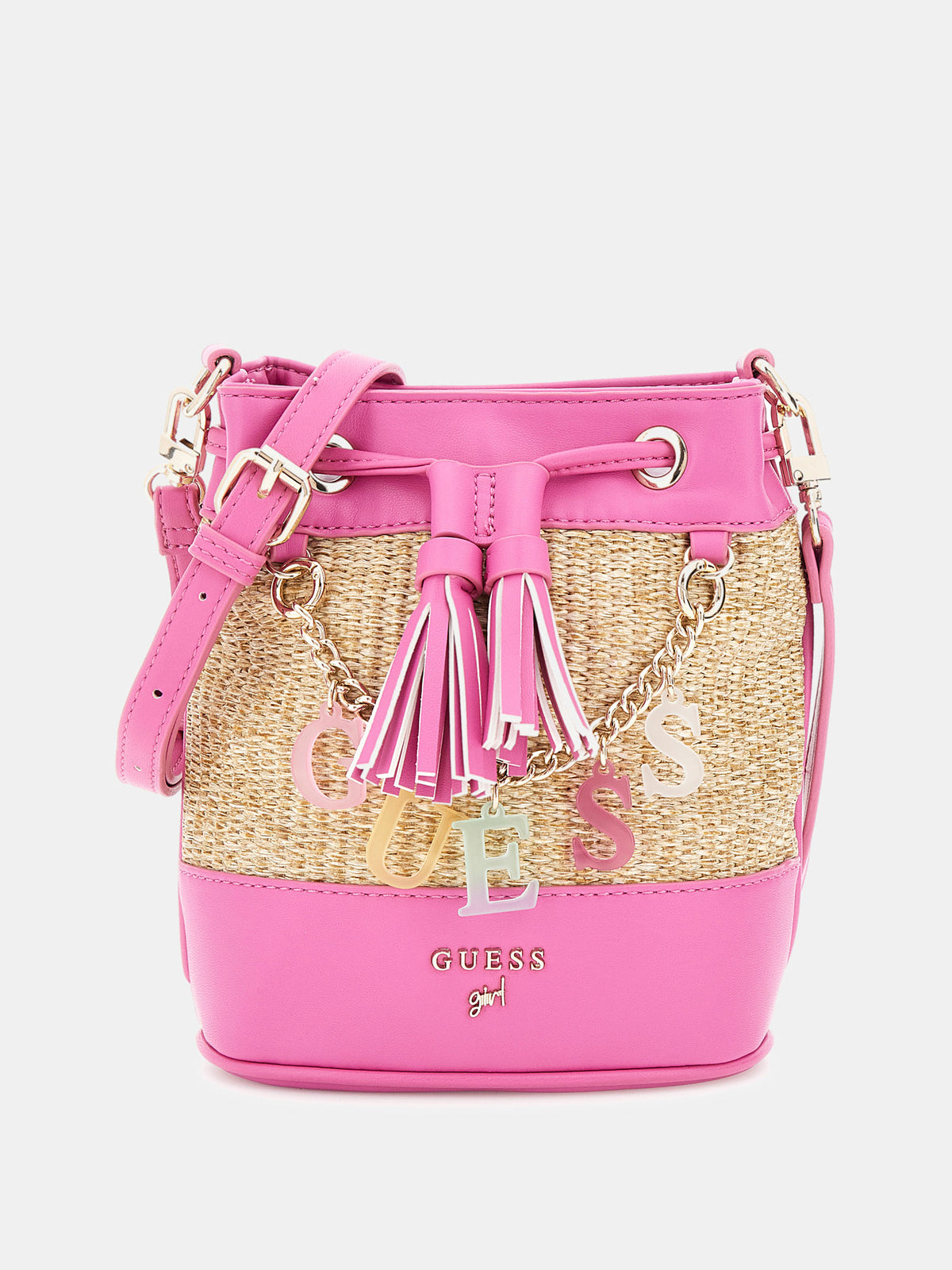 Straw mini bucket bag