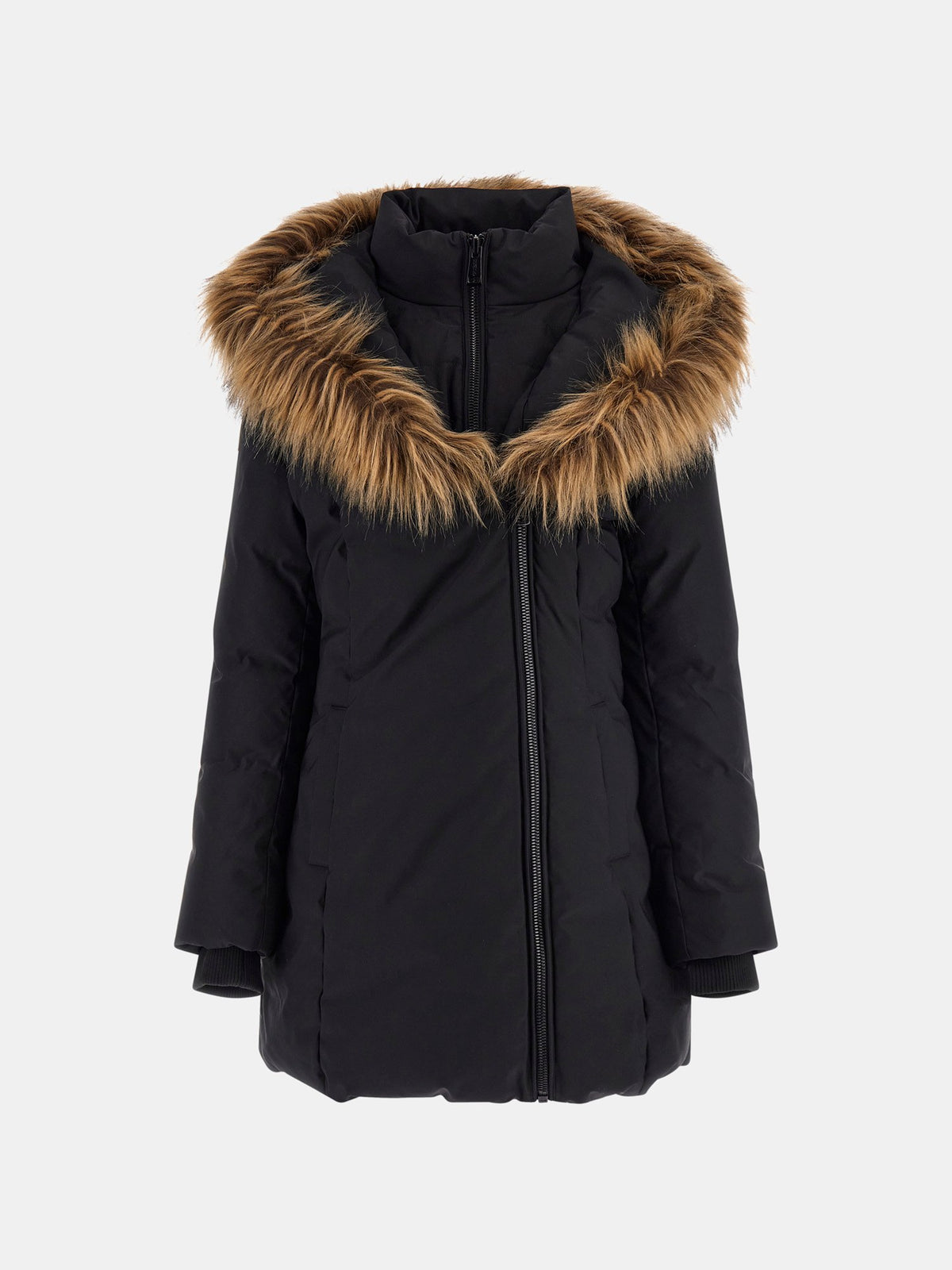 Faux fur hood puffer