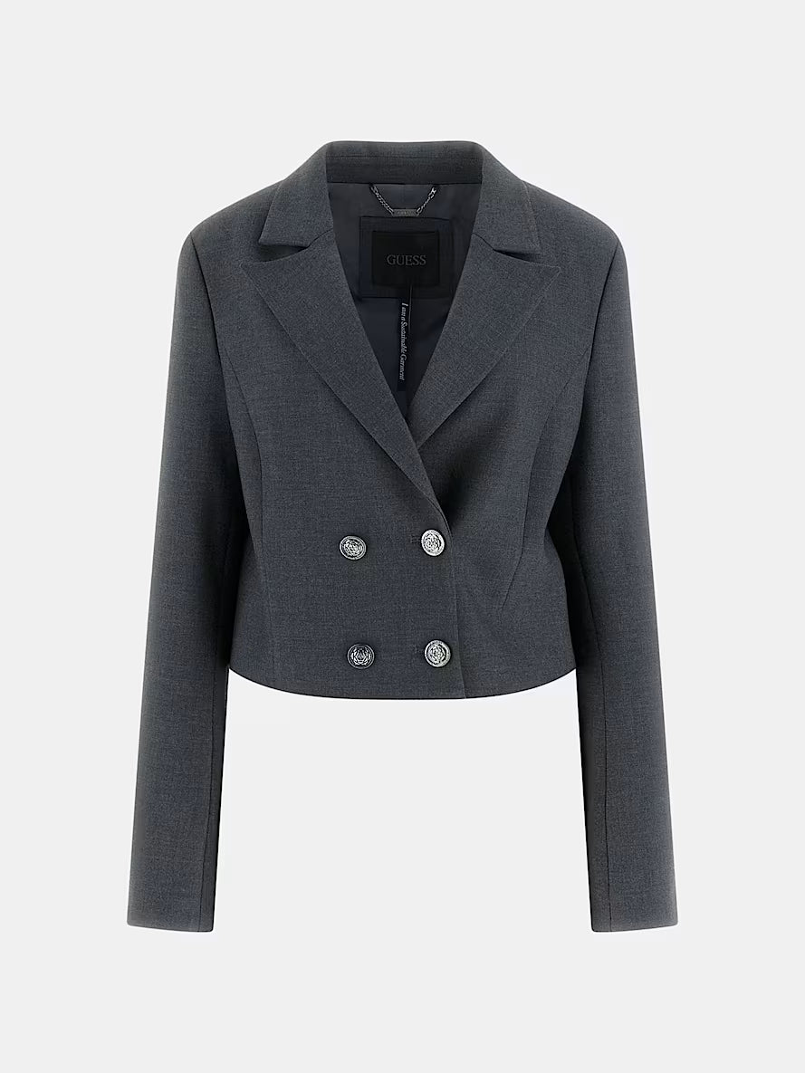 Flannel cropped blazer