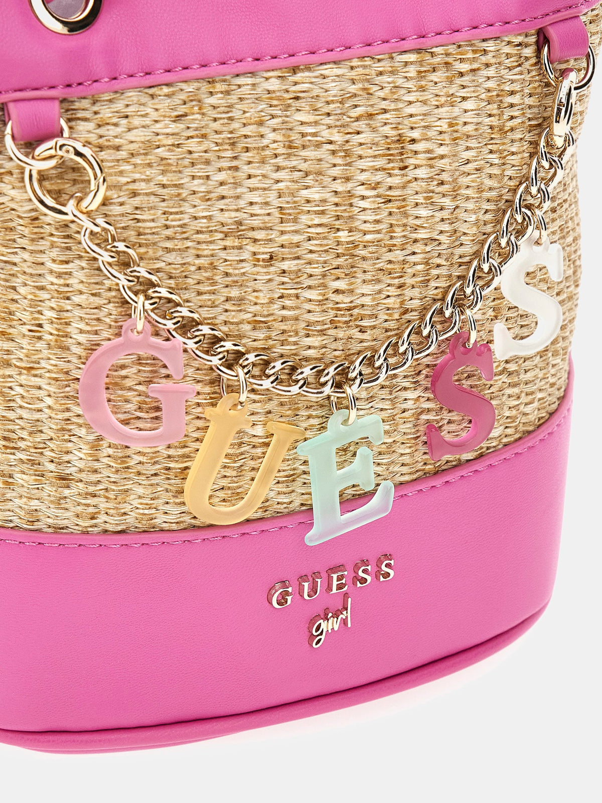 Straw mini bucket bag