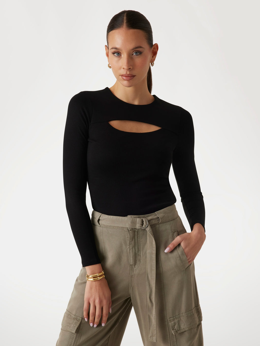 Cut-out stretch top
