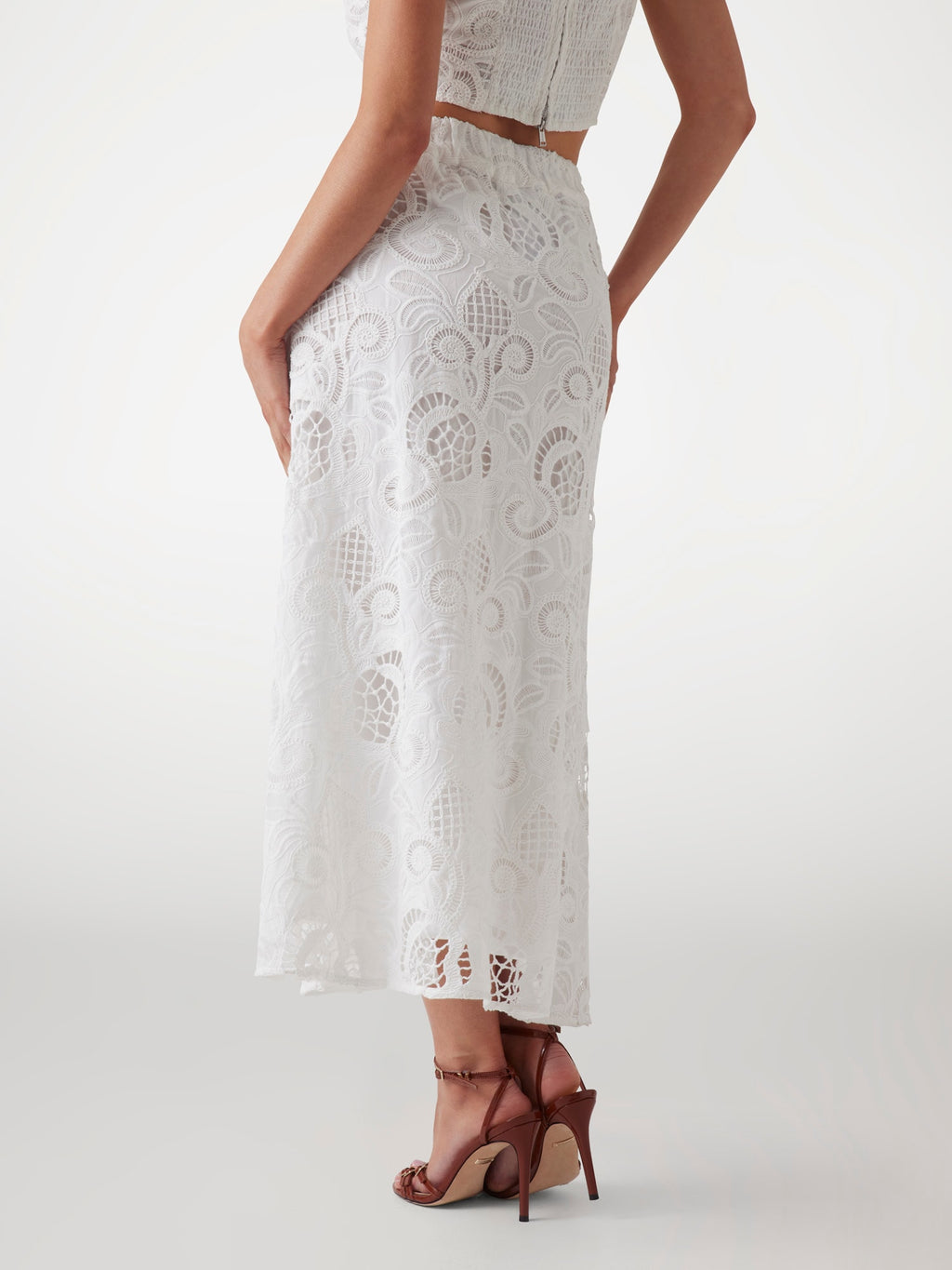 Long broderie anglaise skirt