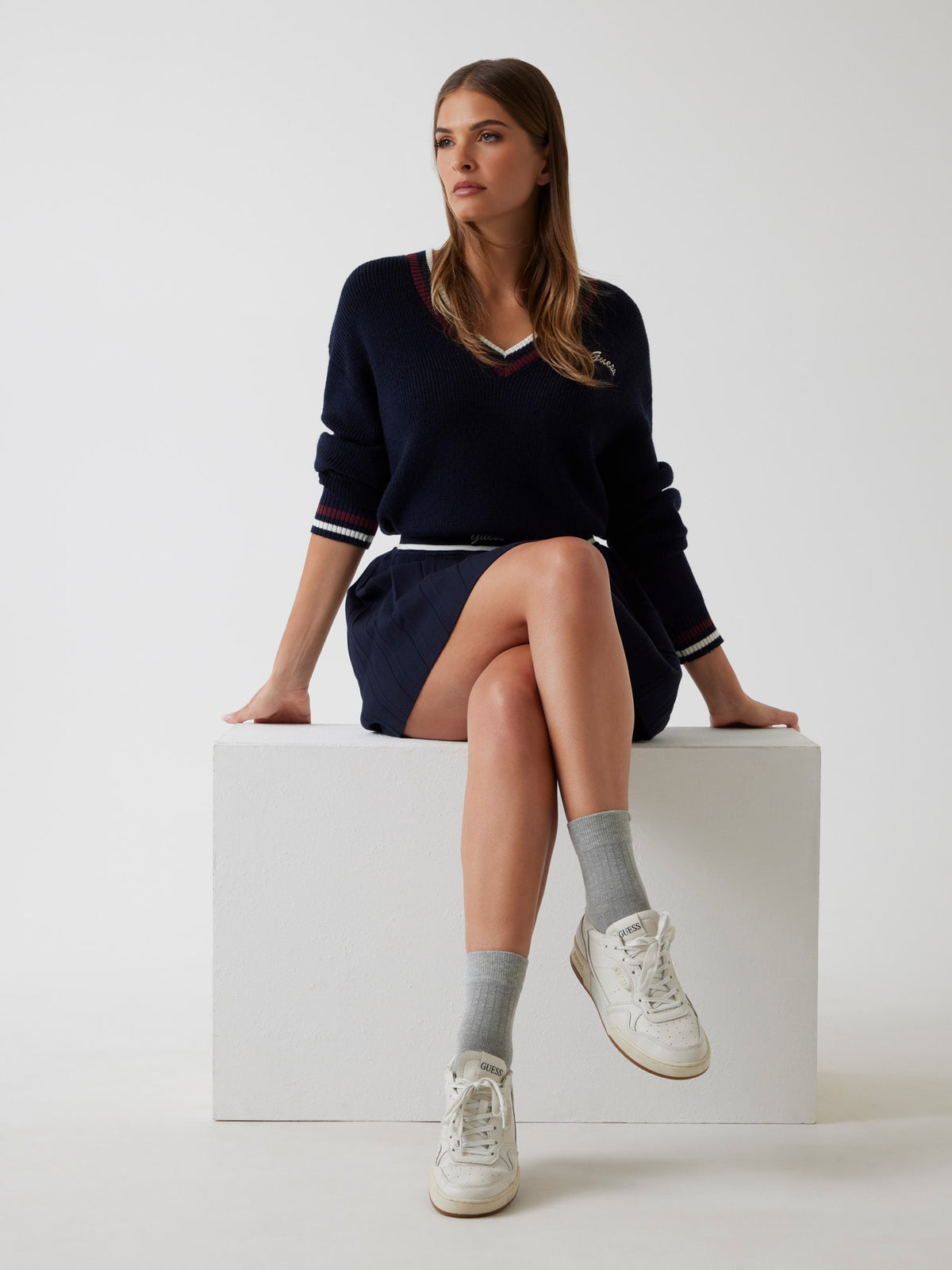 Wool-blend V-neck sweater